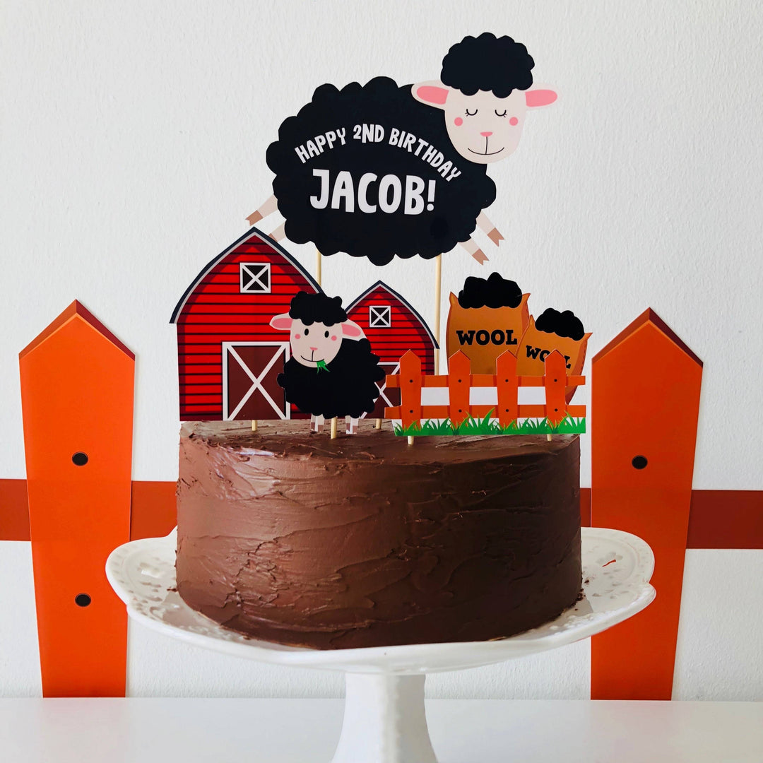 Baa Baa Black Sheep Cake Topper