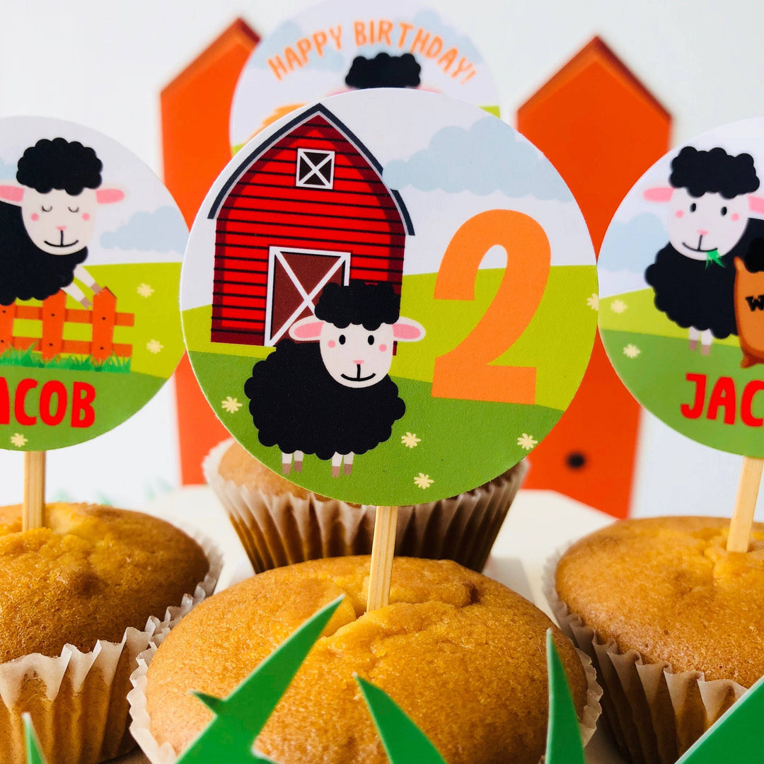 Baa Baa Black Sheep Cupcake Toppers Set