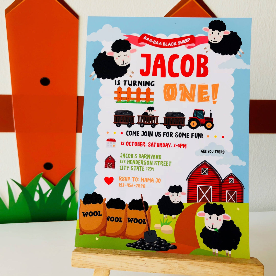 Baa Baa Black Sheep Invitation