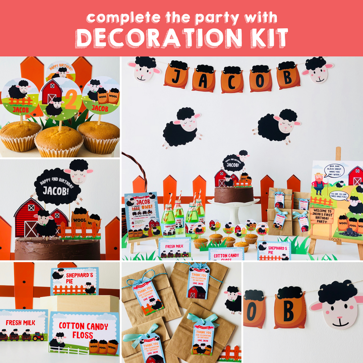 Baa Baa Black Sheep Party Decorations Kit