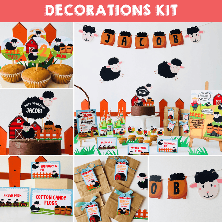 Baa Baa Black Sheep Party Decorations Kit