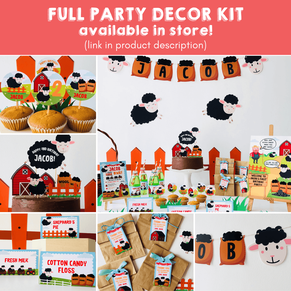 Baa Baa Black Sheep Party Decorations Kit