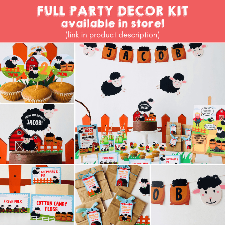 Baa Baa Black Sheep Party Decorations Kit