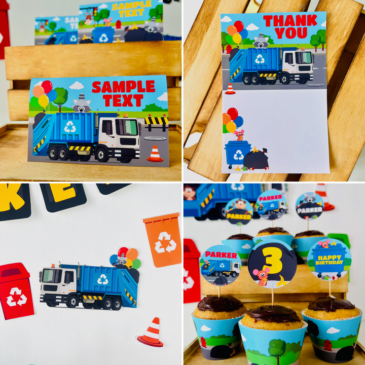 Blue Garbage Truck Full Decor Kit