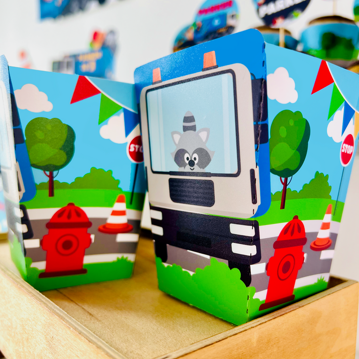 Blue Garbage Truck Party Favor Box