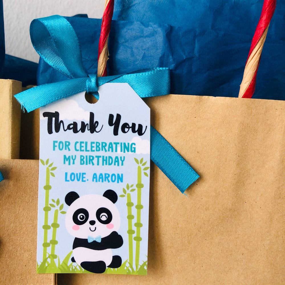 Boy Panda Favor Tag