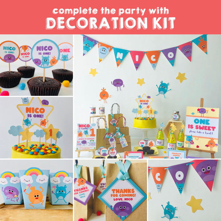 Bumble Nums Party Decorations Kit