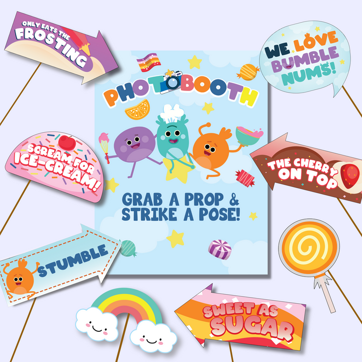 Bumble Nums Photo Props and Display Sign