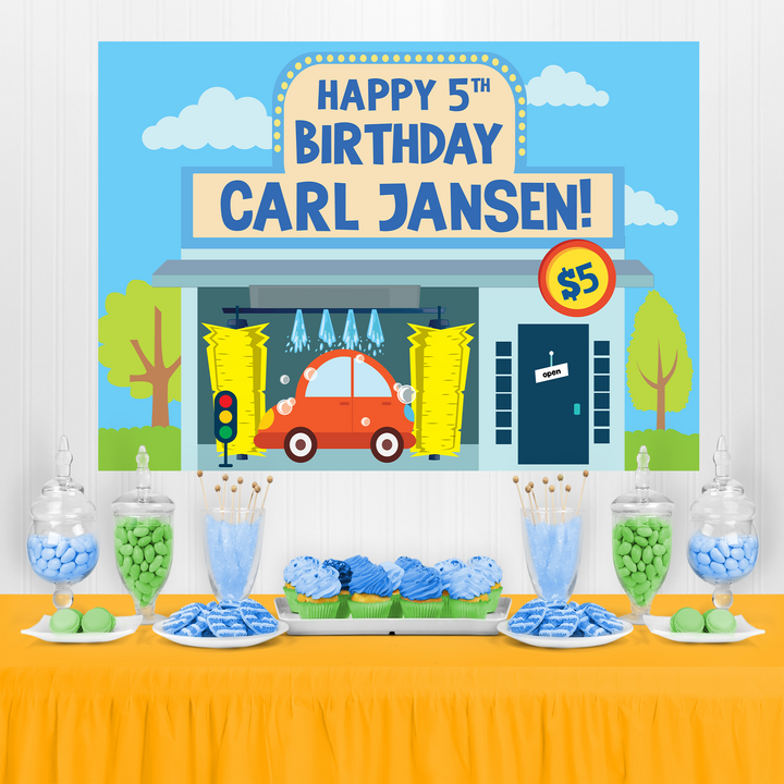Car Wash Table Dessert Backdrop