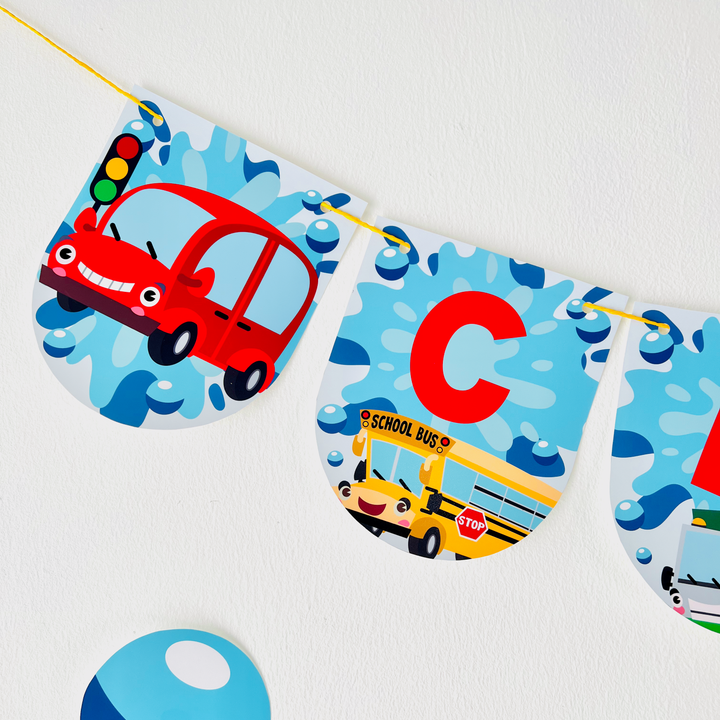 Car Wash Birthday Banner