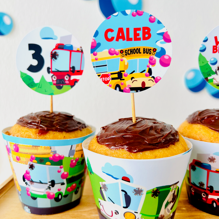 Car Wash Birthday Cupcake Topper