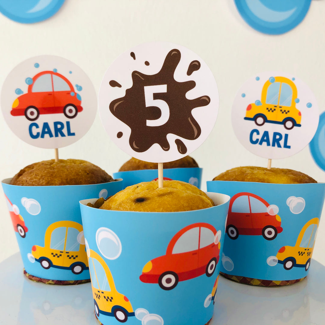 Car Wash Cupcake Toppers