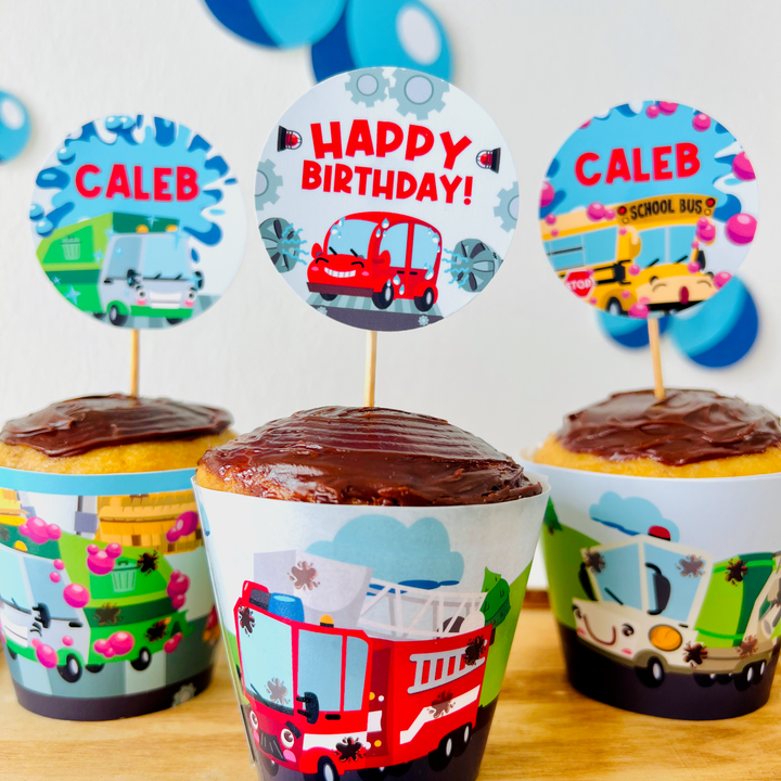 Car Wash Cupcake Wrapper