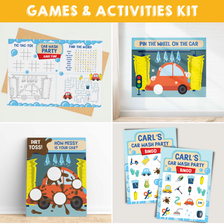 Car Wash Party Games and Activities Kit