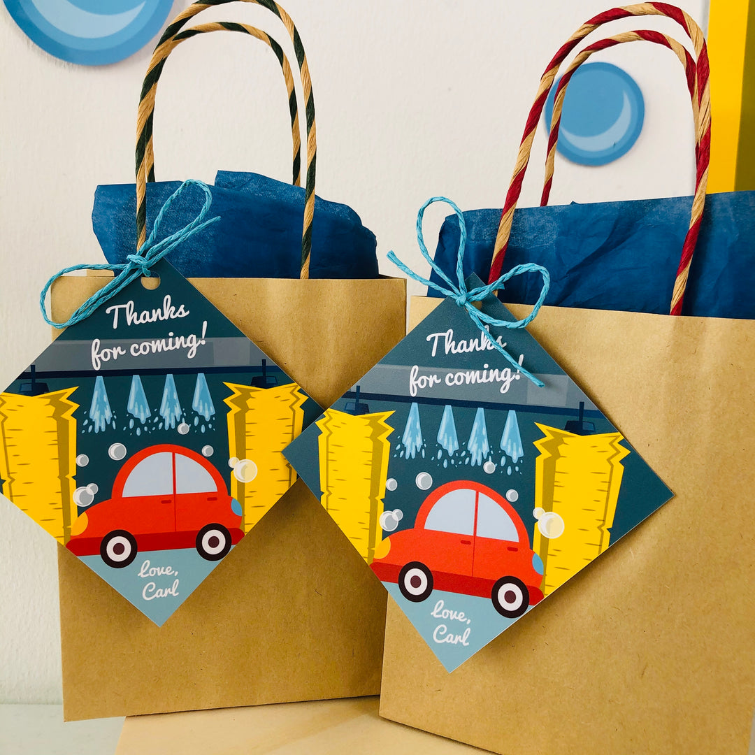 Car Wash Party Gift Tags