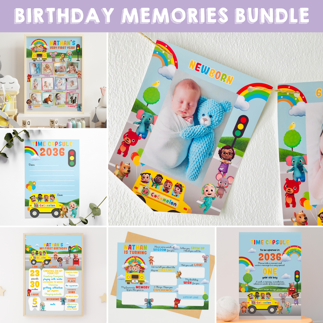 Cocomelon Wheels on the Bus Birthday Memories Bundle