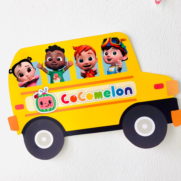 Cocomelon Wheels on the Bus Cut Outs Printable Pigsy Party PigsyParty