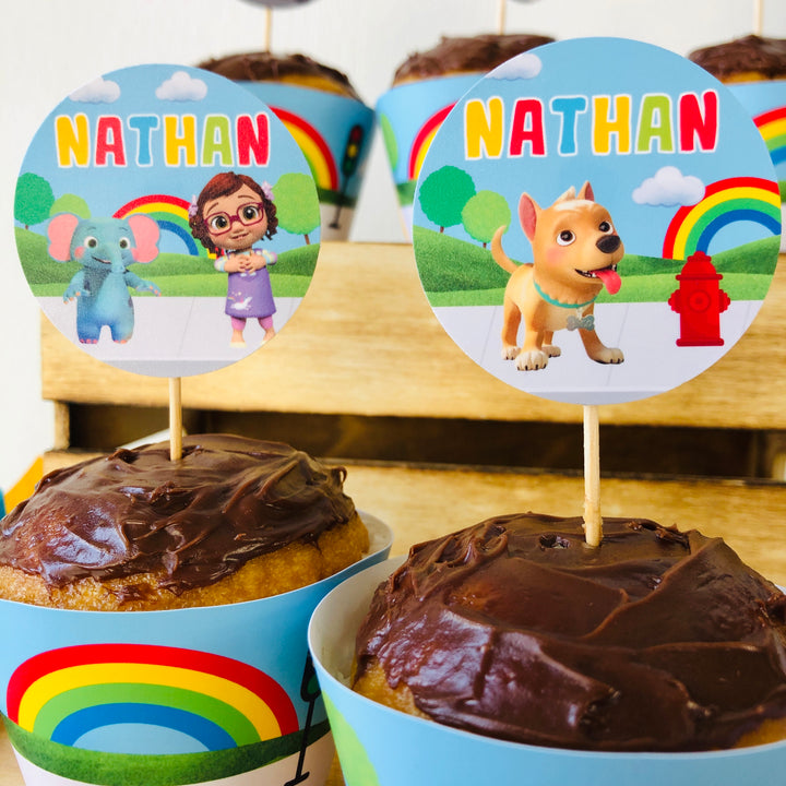 Cocomelon Wheels on the Bus Cupcake Toppers