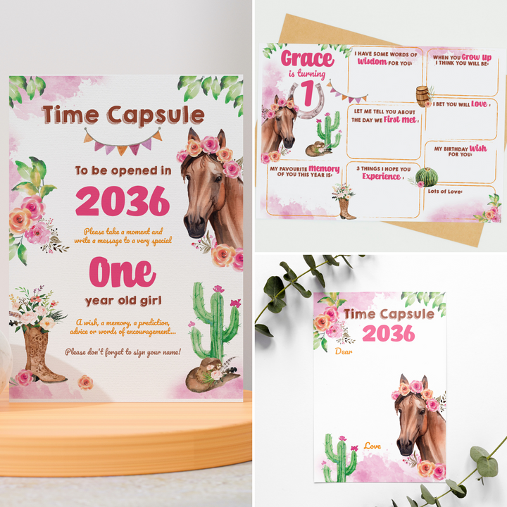 Cowgirl Horse Time Capsule Set