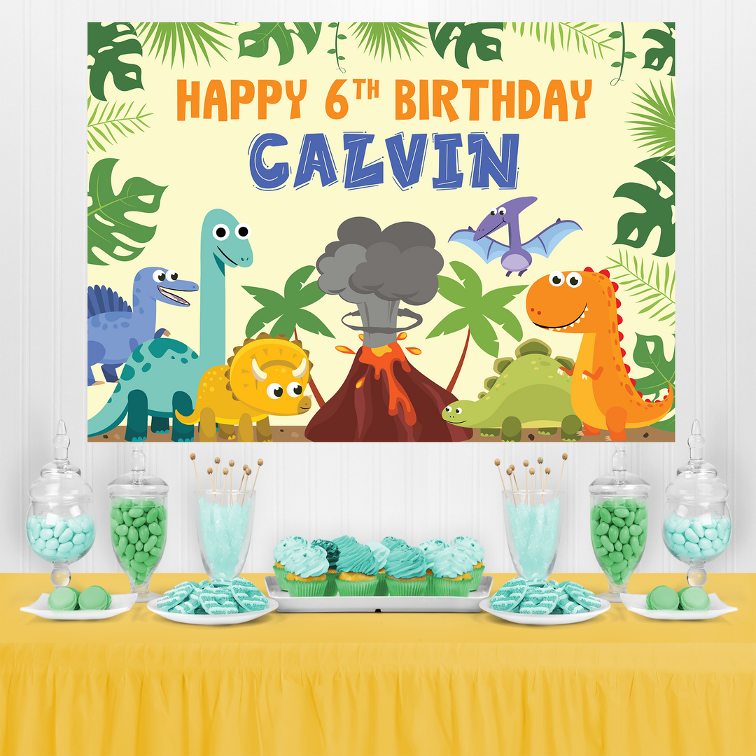 Dinosaurs Birthday Party Backdrop Printable
