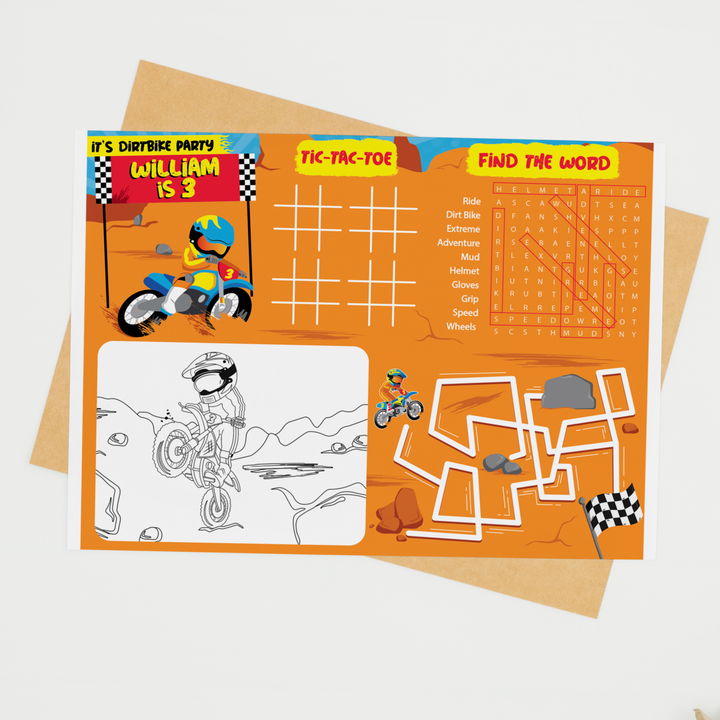 Dirt Bike Coloring Place Mat