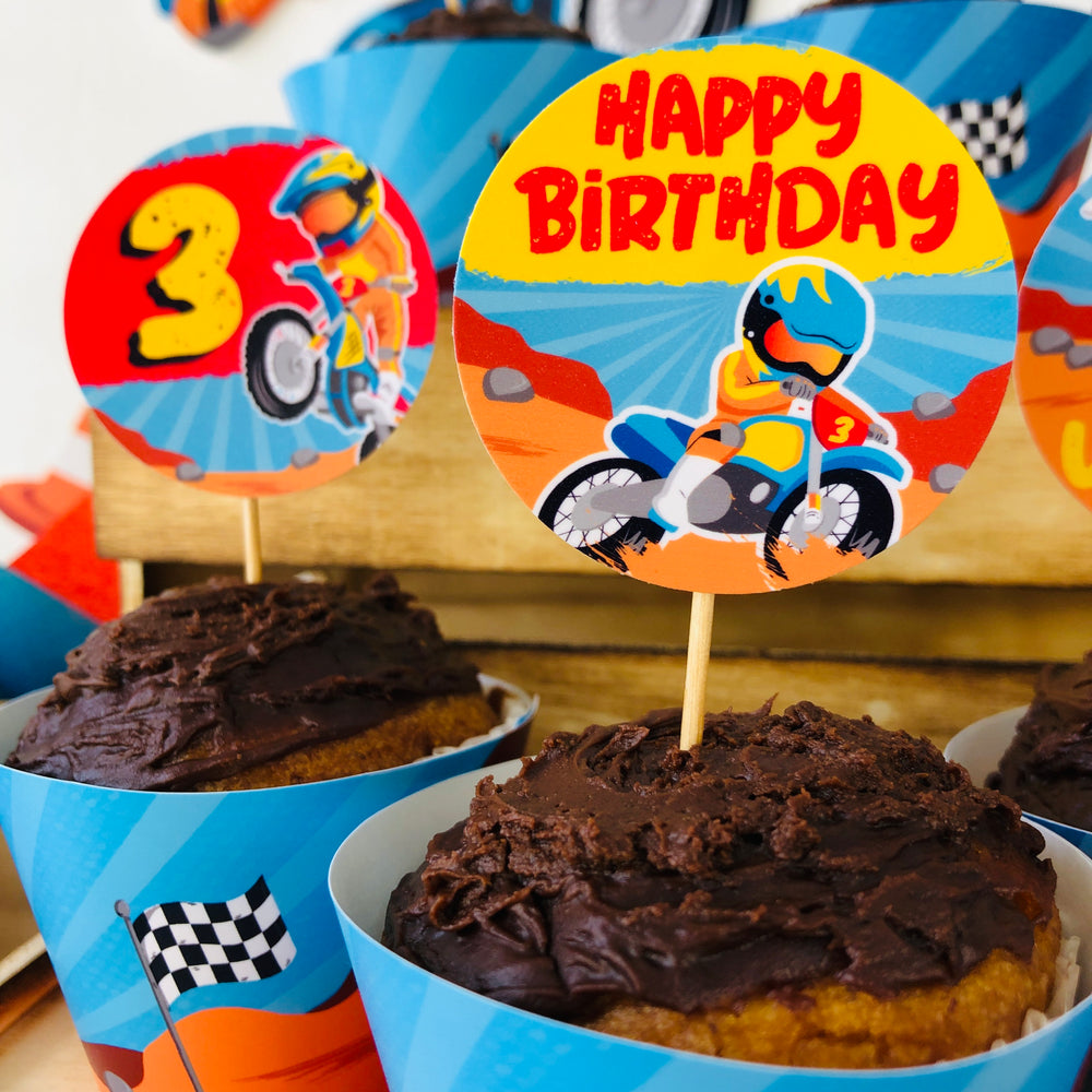 Dirt Bike Cupcake Topper