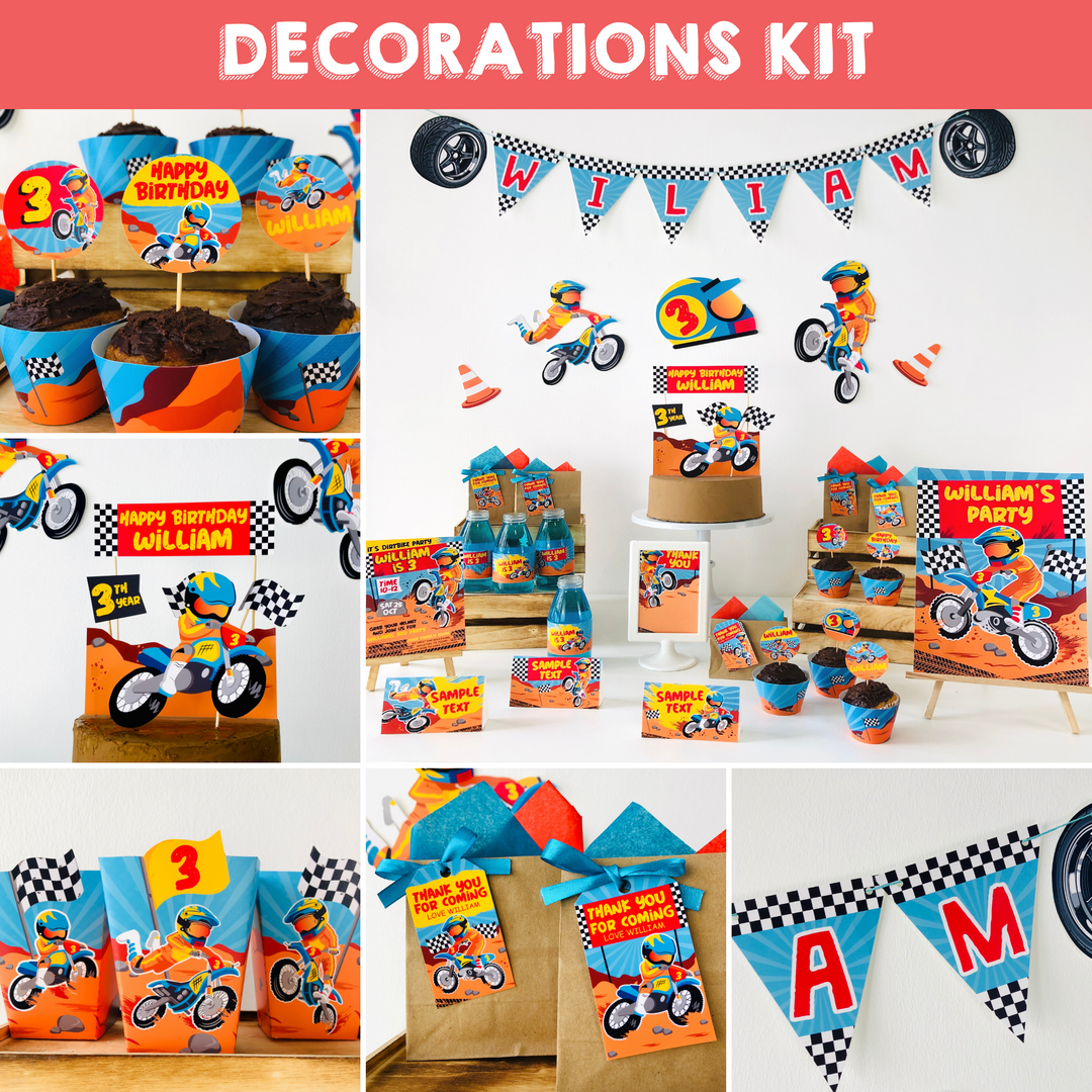 Dirt Bike Decorations Kit