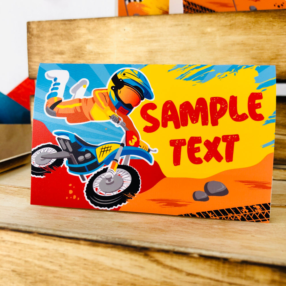 Dirt Bike Food Card