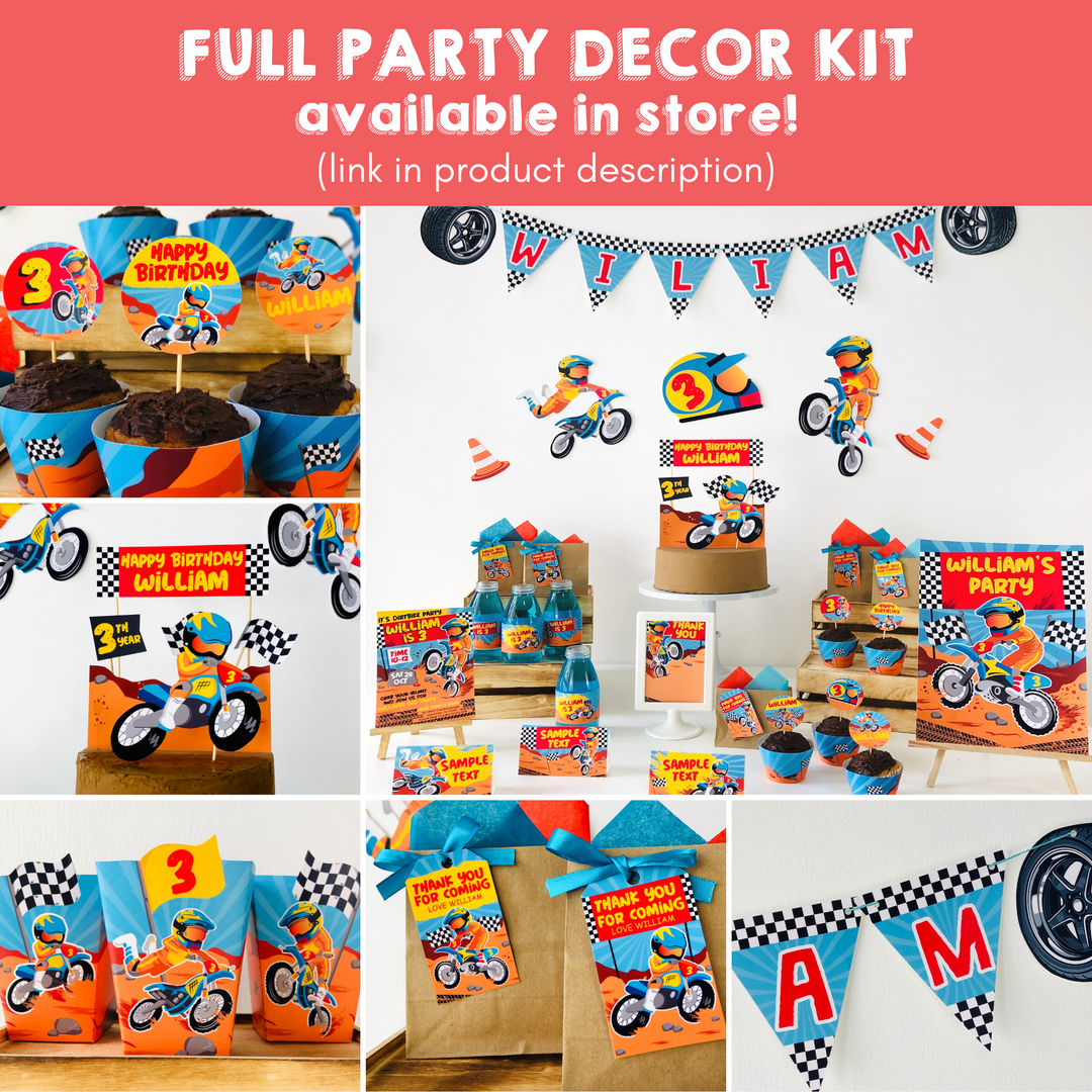 Dirt Bike Full Party Decoration Kit