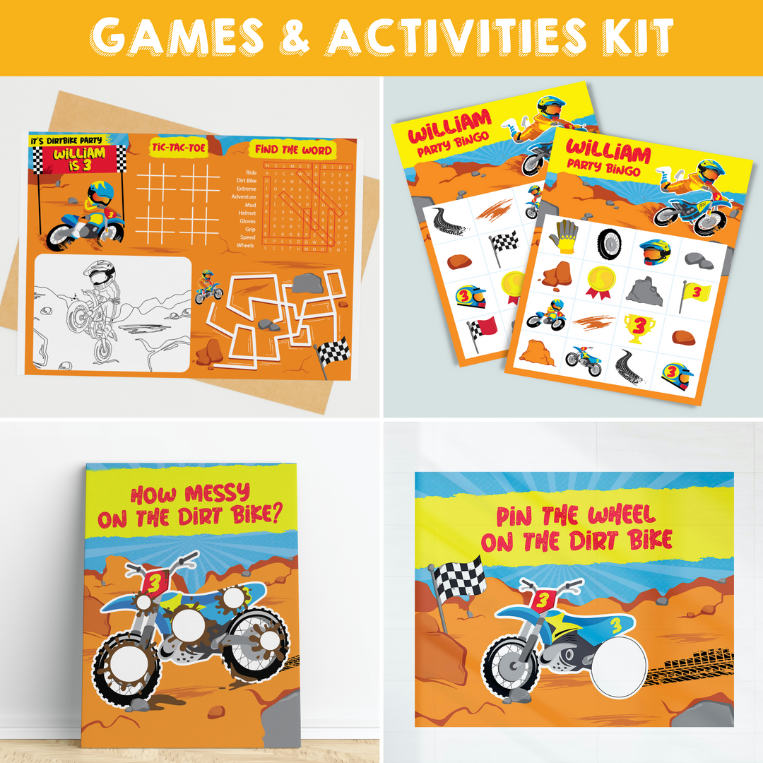 Dirt Bike Games and Activities Kit