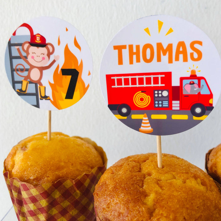 Fire Truck Cupcake Topper