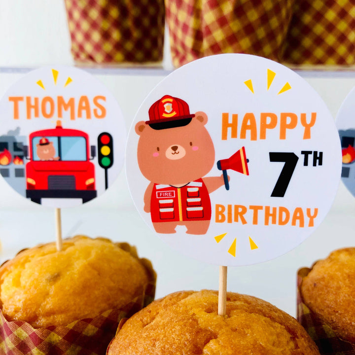 Firefighter Cupcake Toppers