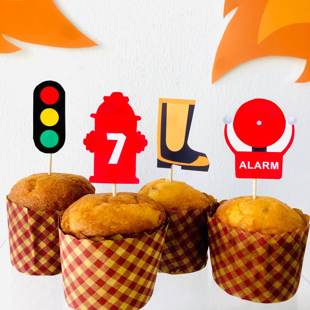 Firefighter Cupcake Topper Printable