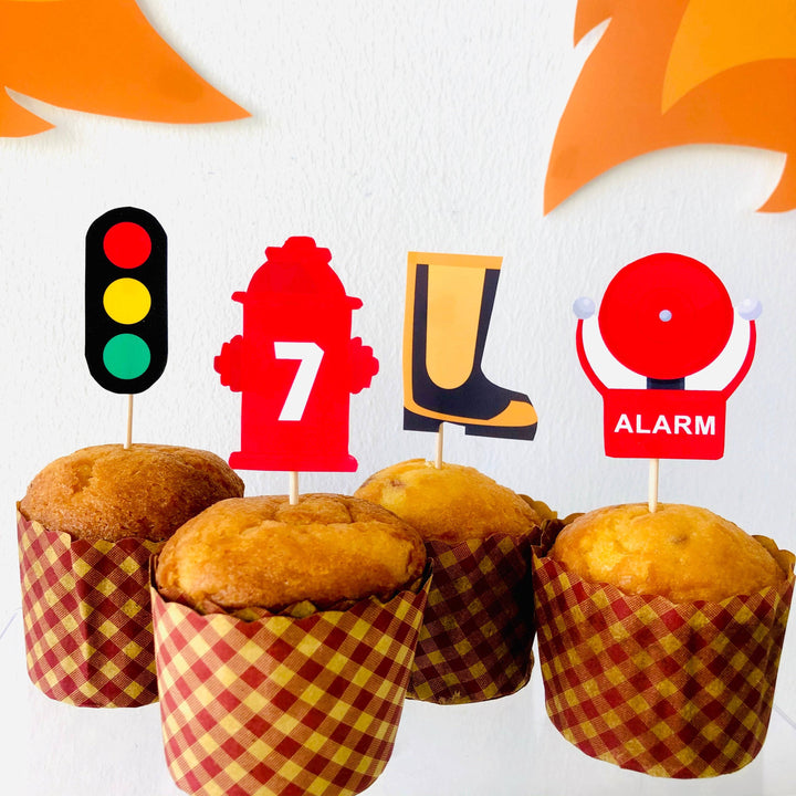 Firefighter Cupcake Topper Printable