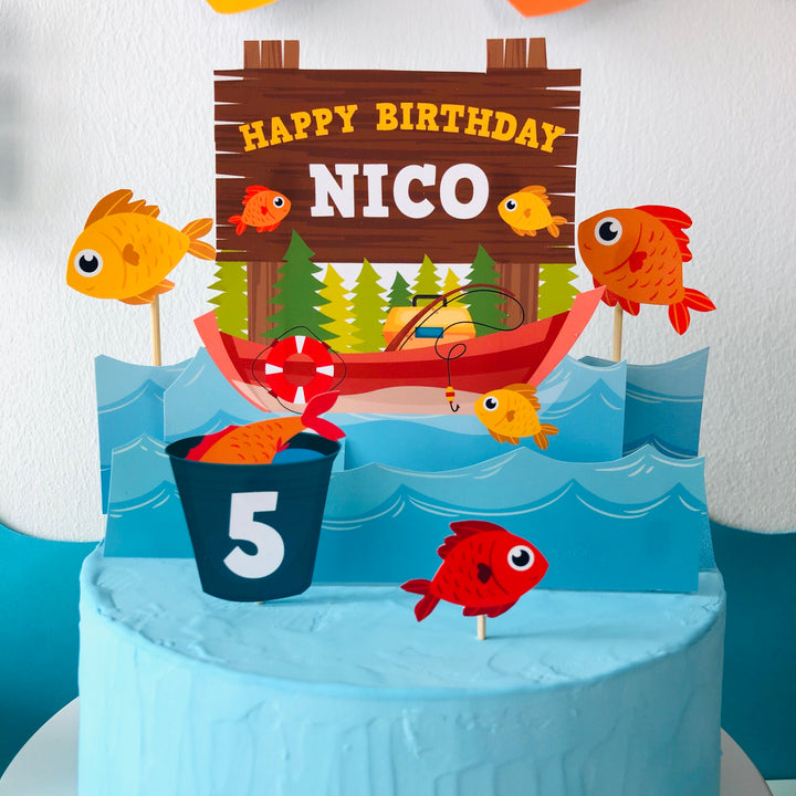 Fishing Birthday Cake Topper