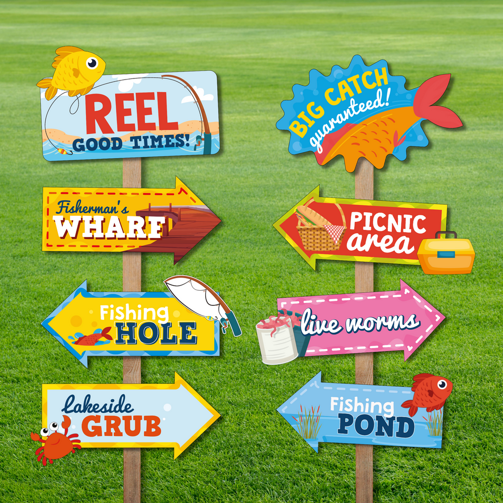 Fishing Party Direction Signs Pack
