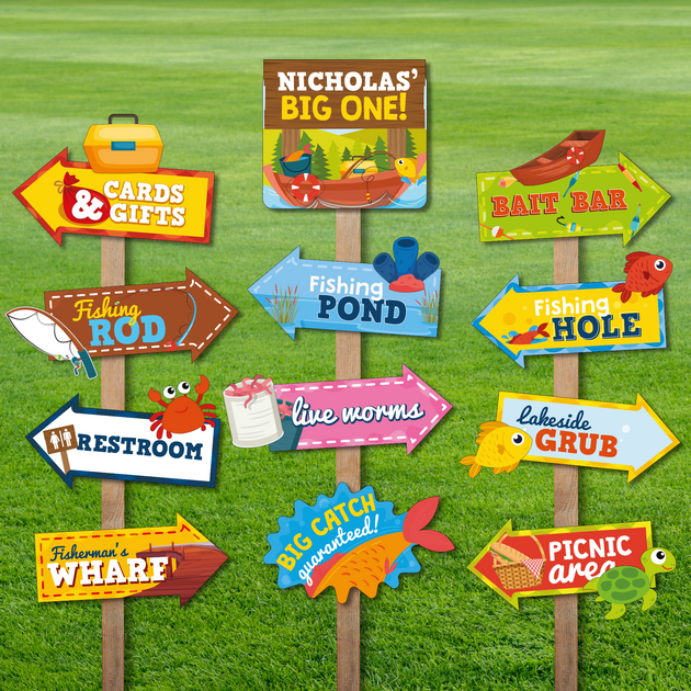 Fishing Party Direction Signs Printable Pack