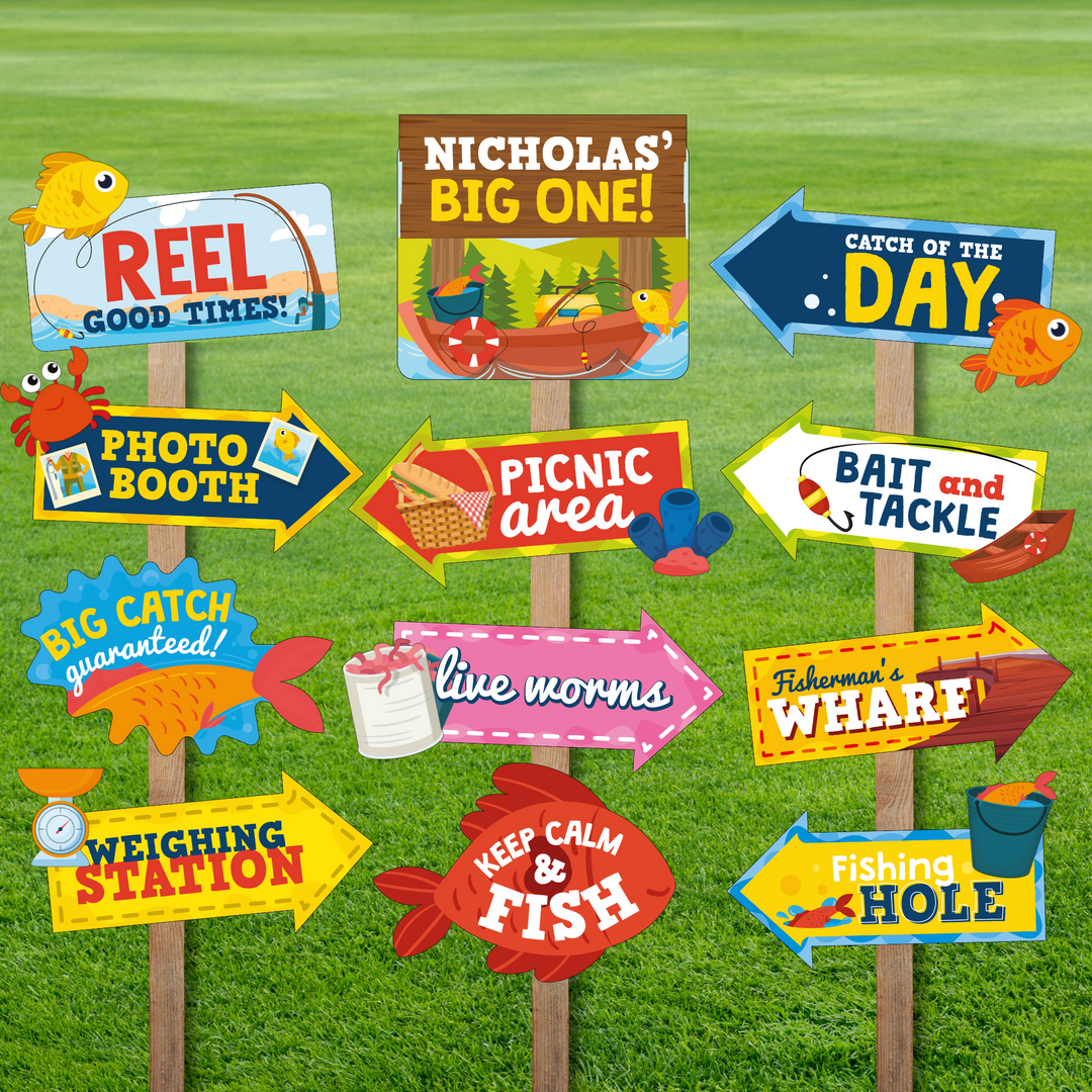 Fishing Party Signs Pack