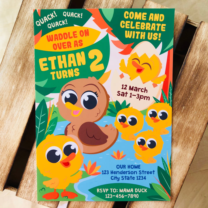 Five Little Ducks Party Invitation