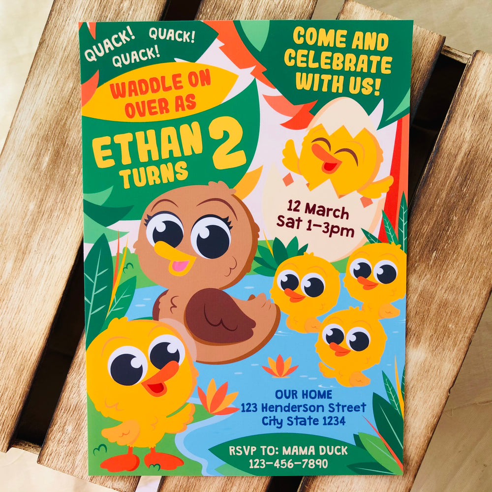 Five Little Ducks Party Invitation