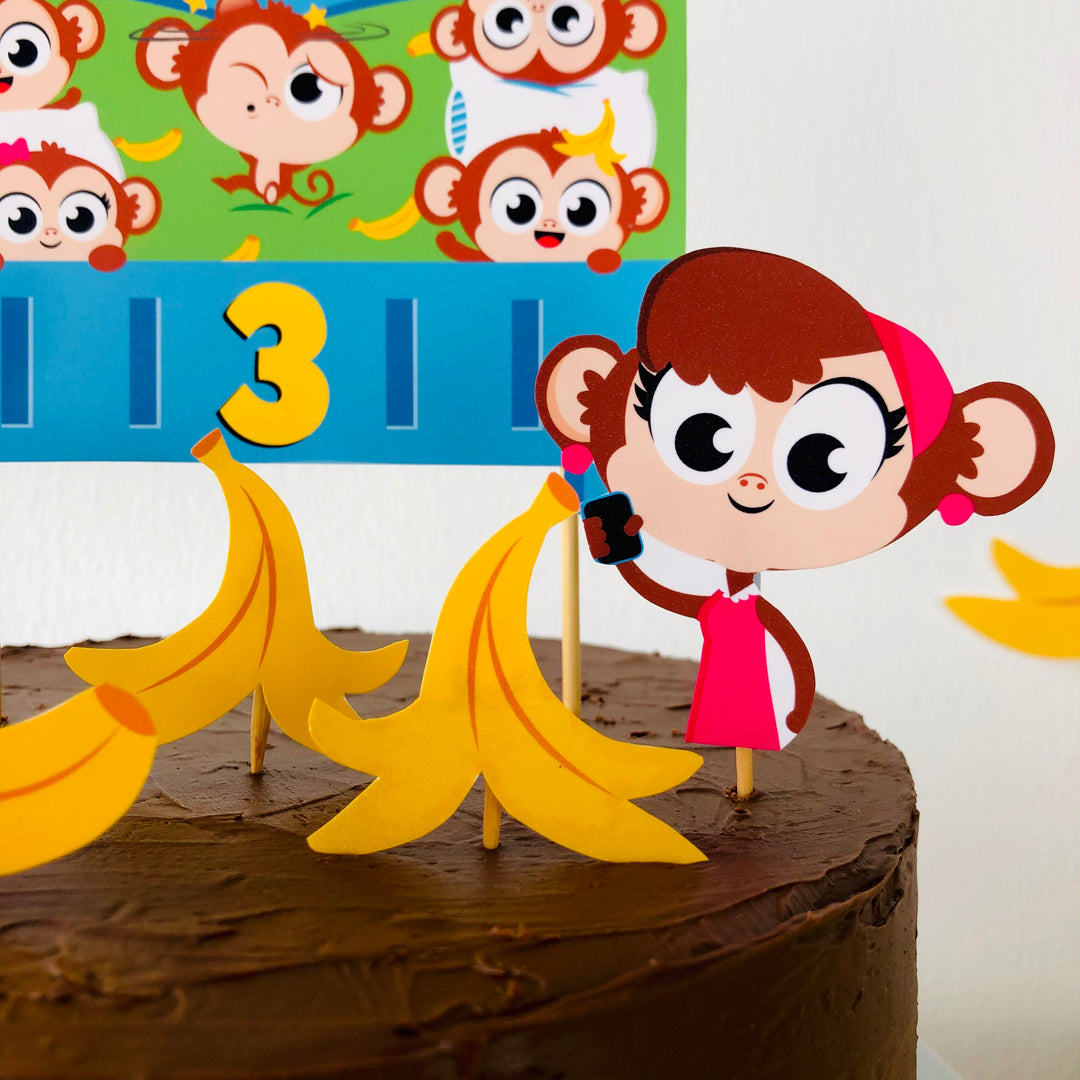 Five Little Monkeys Birthday Cake Toppers