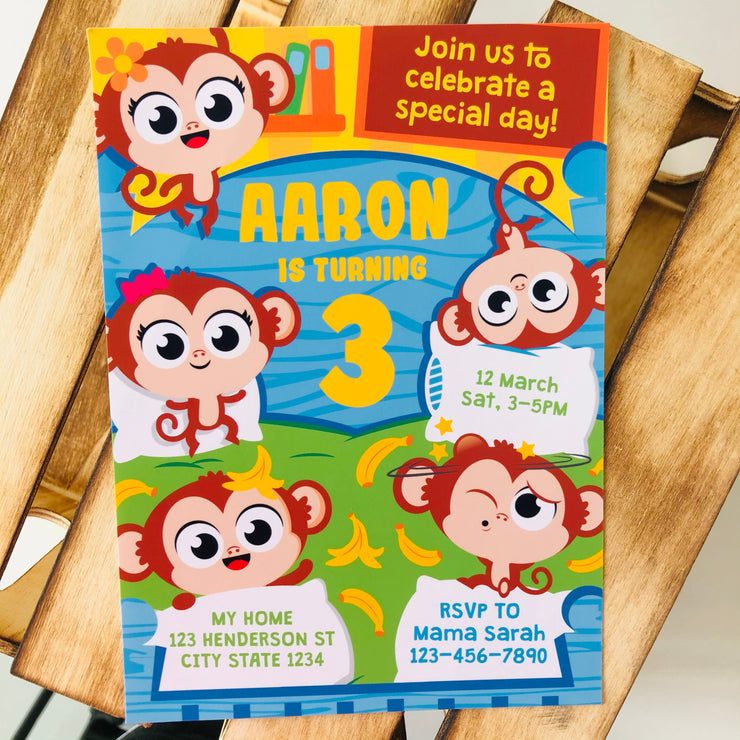 Five Little Monkeys Invitation