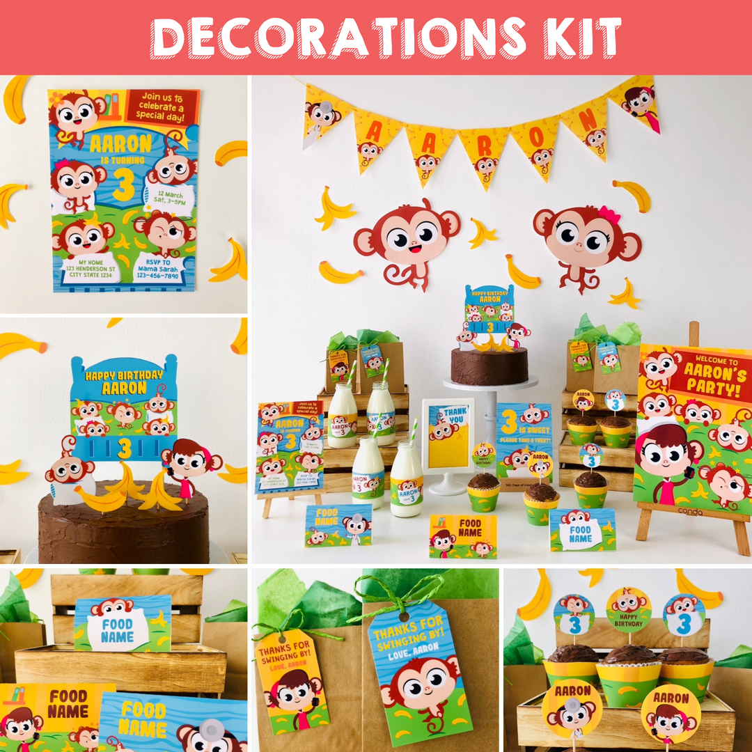 Five Little Monkeys Party Decorations