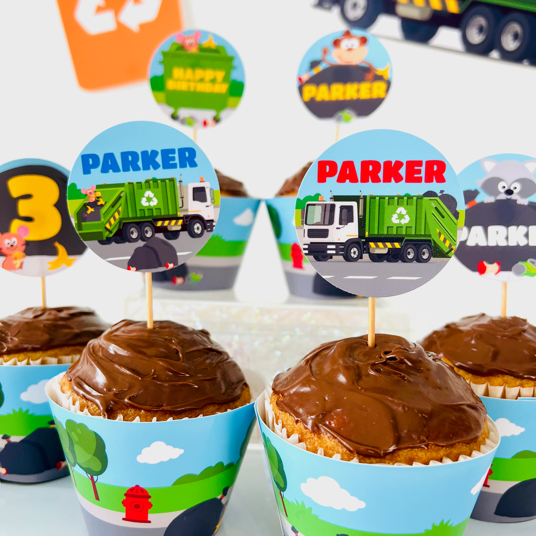 Garbage Truck Cupcake Toppers