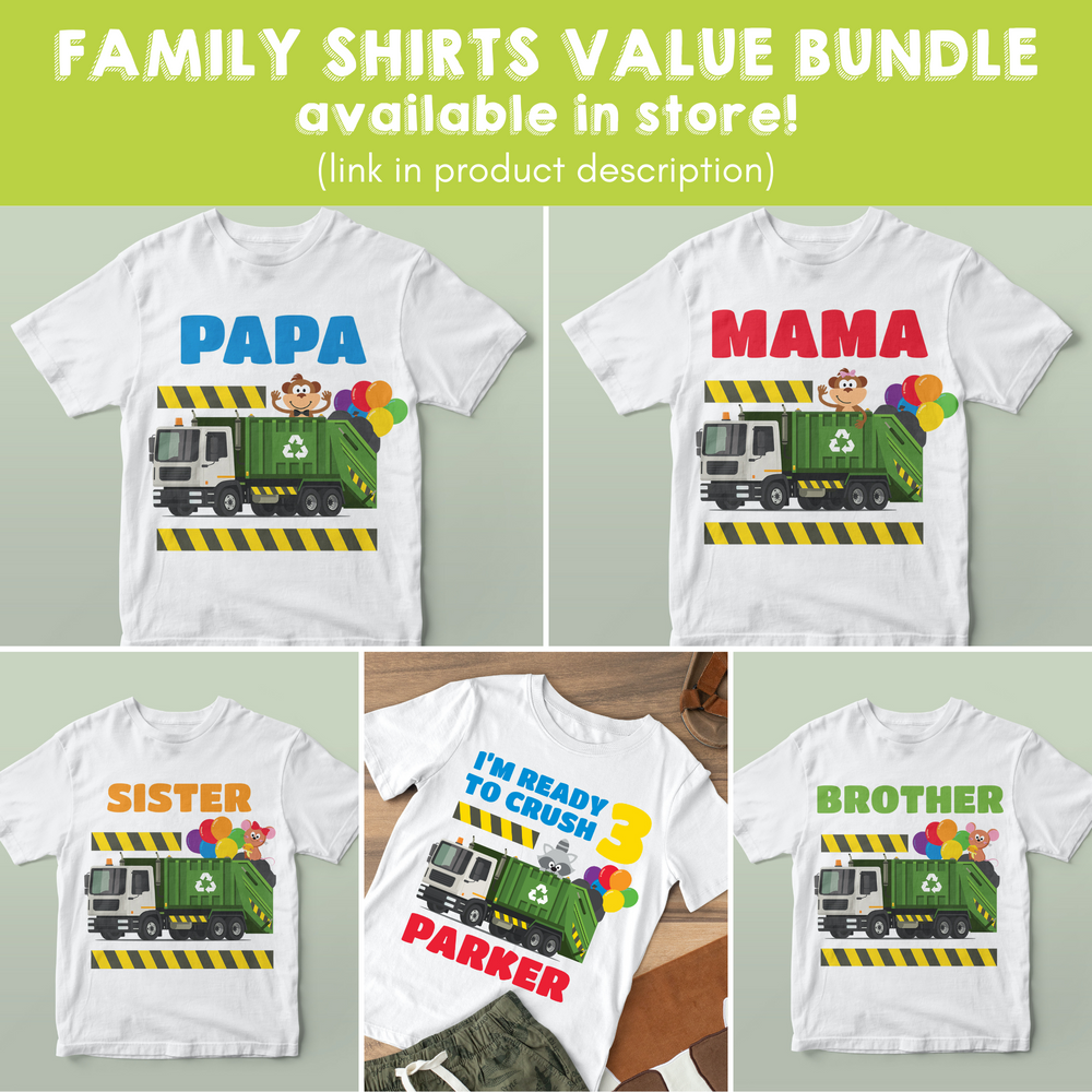Garbage Truck Family Shirts Bundle