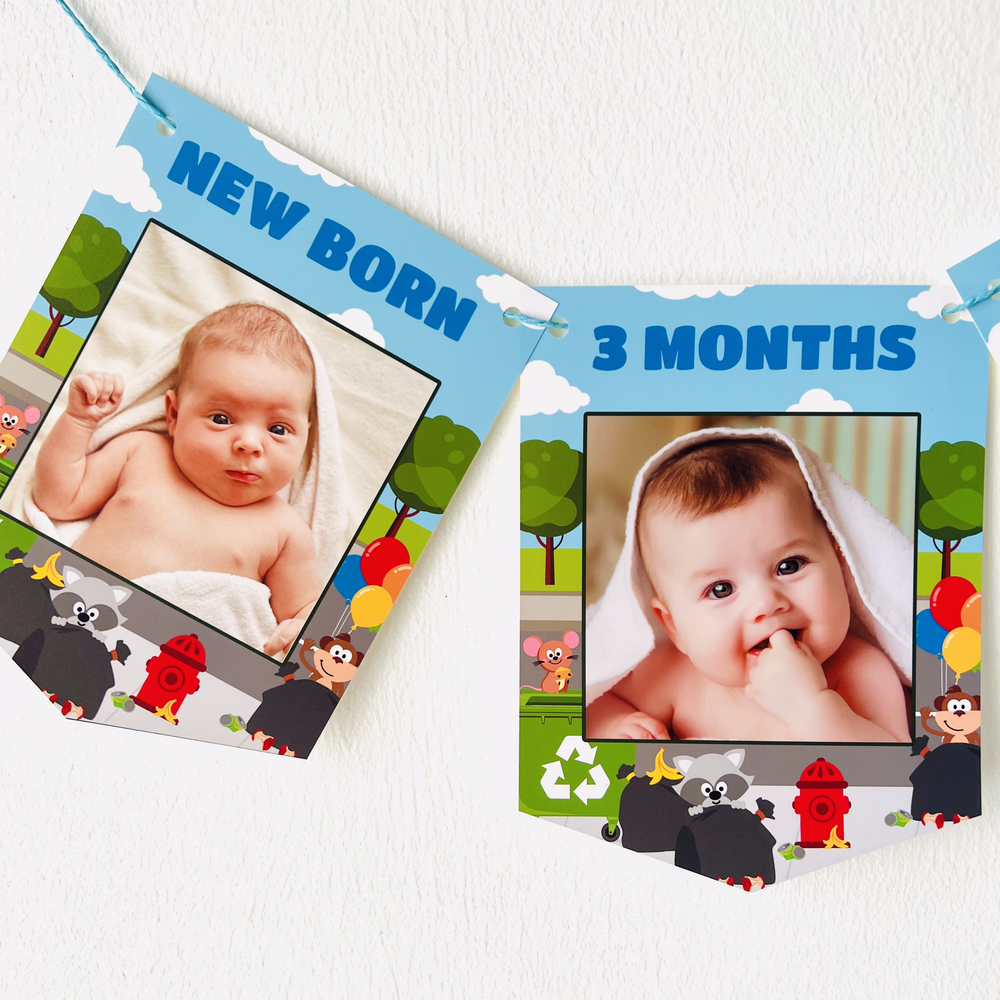 Garbage Truck Milestone Photo Banner