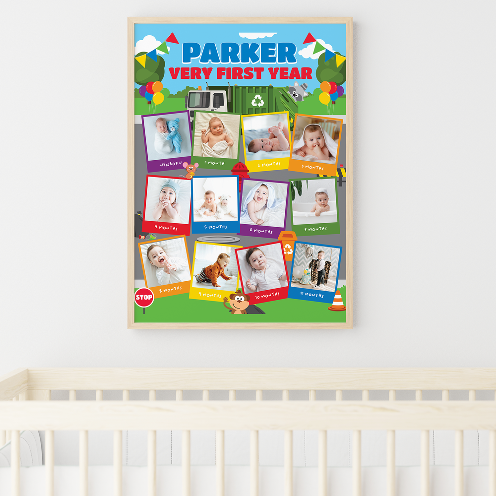 Garbage Truck Milestone Photo Board