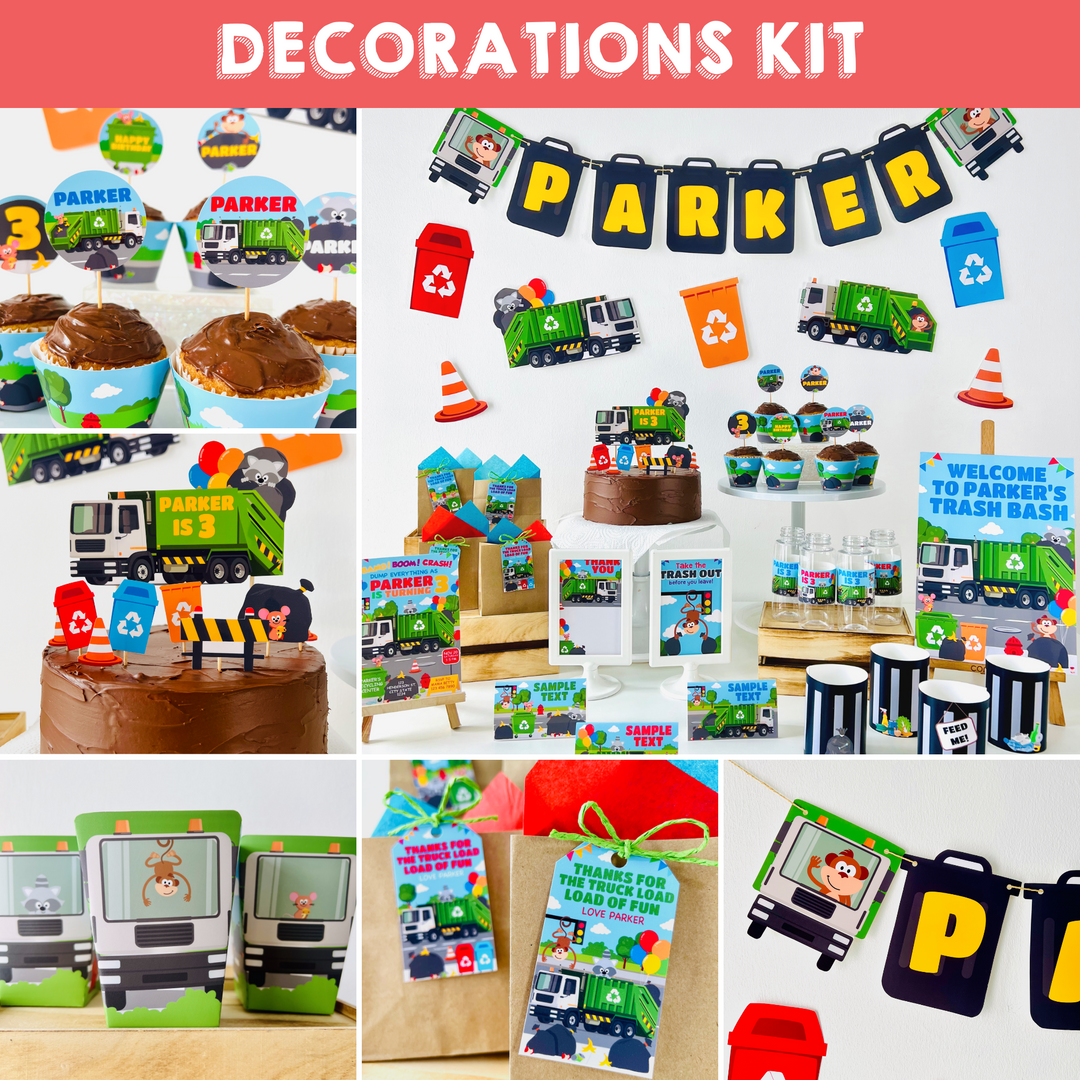 Garbage Truck Party Decorations Kit