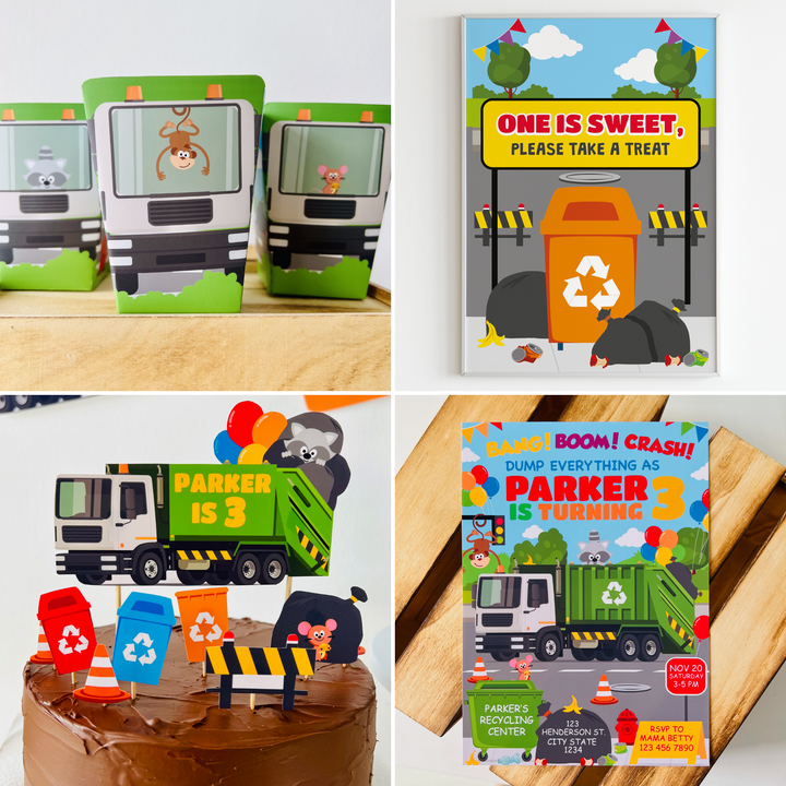 Garbage Truck Party Decorations Kit