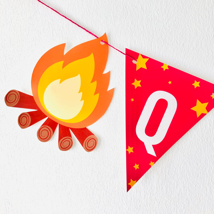 Girl Camping Party Banner